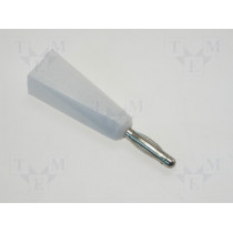; Plug; 2mm banana; 5A; white; Connection: soldering; DONAU