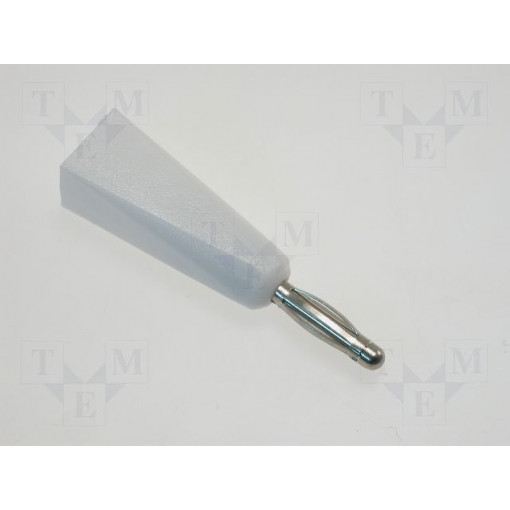 ; Plug; 2mm banana; 5A; white; Connection: soldering; DONAU