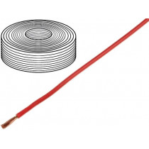 25150; Wire; stranded; Cu; 1x1,5mm2; silicone; red; 250V; -60÷180°C; DONAU