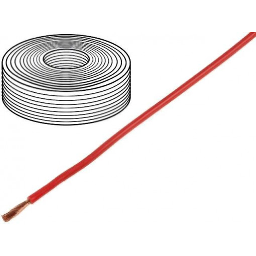 25150; Wire; stranded; Cu; 1x1,5mm2; silicone; red; 250V; -60÷180°C; DONAU