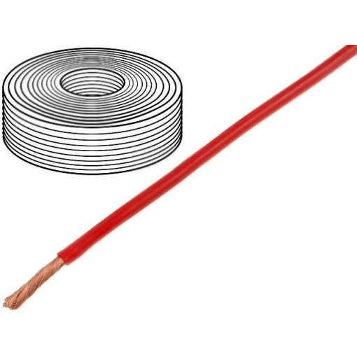 25250; Wire; stranded; Cu; 1x2,5mm2; silicone; red; 250V; -60÷180°C; DONAU