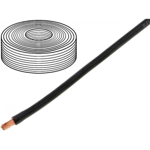 25401; Wire; stranded; Cu; 1x4mm2; silicone; black; 250V; -60÷180°C; DONAU