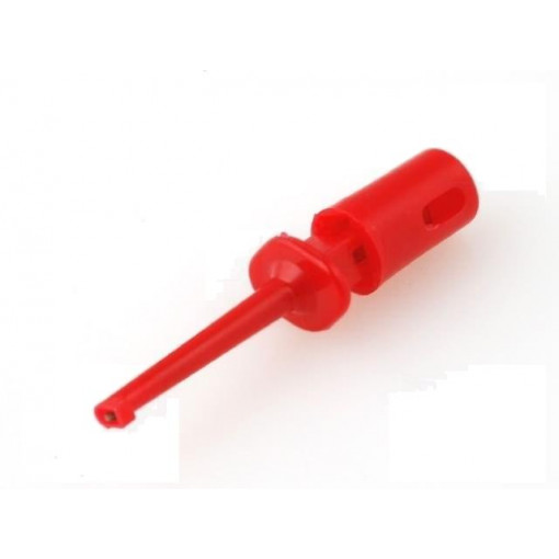 R8-H16F-RED; Clip-on probe; hook type; 0.3A; 60VDC; red; Grip capac: max.1.1mm; 