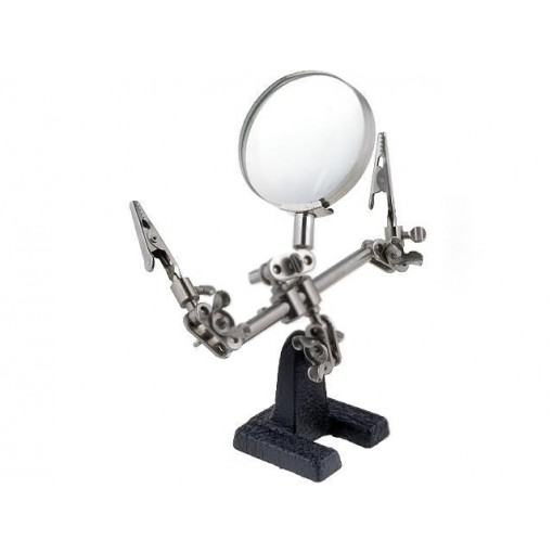 ; PCB holder with magnifying glass; 60mm; ; PCB holder with magnifying glass; 60mm;