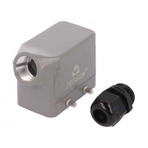 D10B-SE-4G-PG16; Enclosure: for HDC connectors; size D10B; for cable; angled; PG16; DEGSON ELECTRONICS