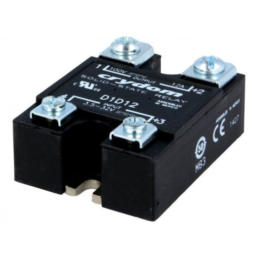 D1D12; Relay: solid state; Ucntrl: 3.5÷32VDC; 12A; 1÷100VDC; Series: 1-DC; CRYDOM D1D12; Relay: solid state; Ucntrl: 3.5÷32VDC; 12A; 1÷100VDC; Series: 1-DC; CRYDOM
