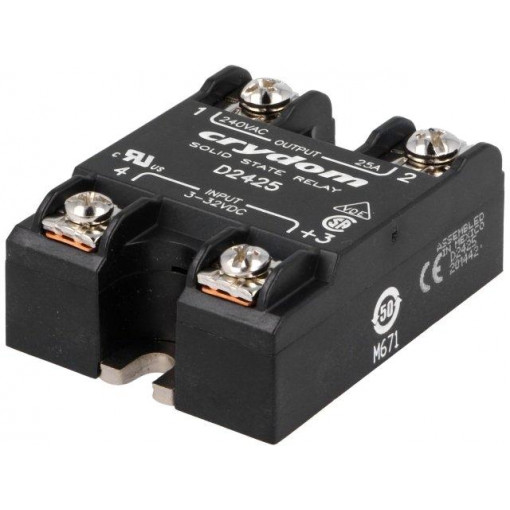 D2475; Relay: solid state; Ucntrl: 3÷32VDC; 75A; 24÷280VAC; -40÷80°C; IP00; CRYDOM