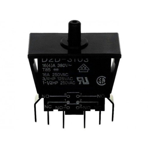 D2D-3103; Switch: door; Pos: 2; DPST-NO + SPST-NC; 16A/250VAC; black; OMRON OCB