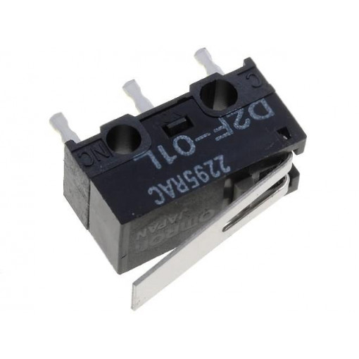 D2F221; Microswitch SNAP ACTION; with lever; SPDT; 0.1A/30VDC; ON-(ON); OMRON OCB