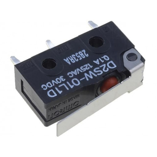 D2SW-01L1D; Microswitch SNAP ACTION; with lever; SPDT; 0.1A/125VAC; ON-(ON); OMRON OCB