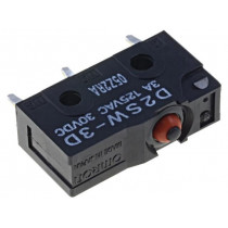 D2SW-3D; Microswitch SNAP ACTION; without lever; SPDT; 3A/125VAC; ON-(ON); OMRON OCB