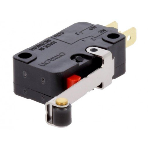 D3V-166M-1C25; Microswitch SNAP ACTION; with lever (with roller); SPDT; Pos: 2; OMRON OCB