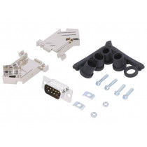 6355-0072-11; D-Sub; PIN: 9; plug; male; soldering; for cable; black; ENCITECH