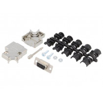 6355-0009-11; D-Sub; PIN: 9; plug; female; soldering; for cable; black; ENCITECH