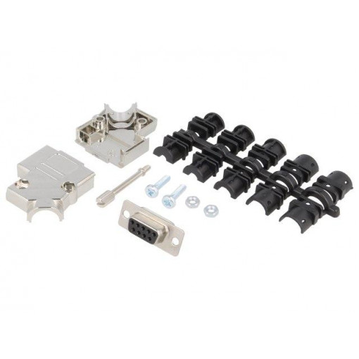 6355-0009-11; D-Sub; PIN: 9; plug; female; soldering; for cable; black; ENCITECH