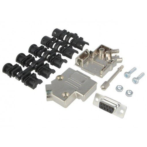 6355-0010-11; D-Sub; PIN: 9; plug; female; soldering; for cable; black; ENCITECH