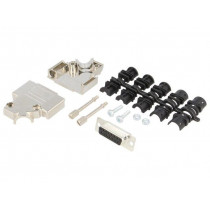 6355-0010-12; D-Sub; PIN: 15; plug; female; soldering; for cable; black; ENCITECH