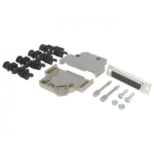 6355-0009-13; D-Sub; PIN: 25; plug; female; soldering; for cable; black; ENCITECH