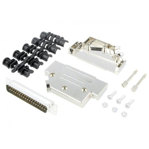 6355-0009-04; D-Sub; PIN: 37; plug; male; soldering; for cable; black; ENCITECH