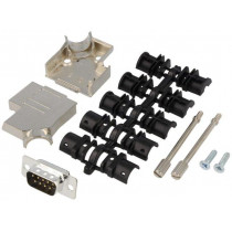 D45ZK09-DMP-K; D-Sub; PIN: 9; plug; male; soldering; for cable; black; ENCITECH