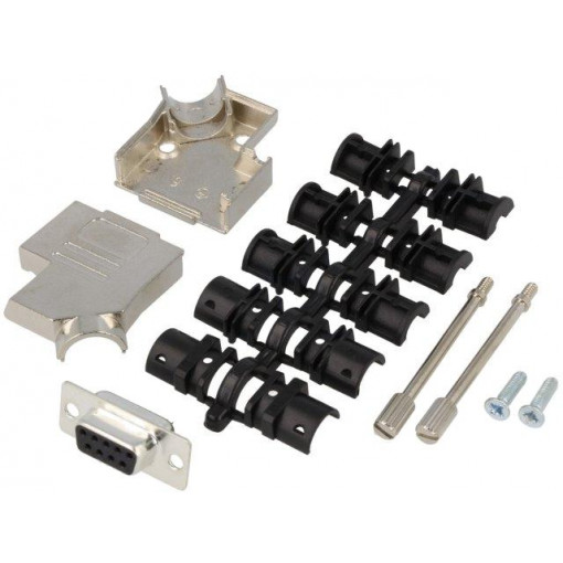 D45ZK09-DMS-K; D-Sub; PIN: 9; plug; female; soldering; for cable; black; ENCITECH