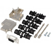 D45ZK09-HDS-K; D-Sub HD; PIN: 15; plug; female; soldering; for cable; black; ENCITECH