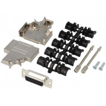 D45ZK15-DBS-K; D-Sub; PIN: 15; plug; female; soldering; for cable; black; ENCITECH