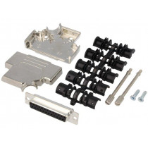 D45ZK25-DBS-K; D-Sub; PIN: 25; plug; female; soldering; for cable; black; ENCITECH