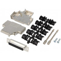 D45ZK25-DMS-K; D-Sub; PIN: 25; plug; female; soldering; for cable; black; ENCITECH