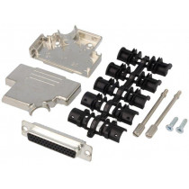 D45ZK25-HDS-K; D-Sub HD; PIN: 44; plug; female; soldering; for cable; black; ENCITECH