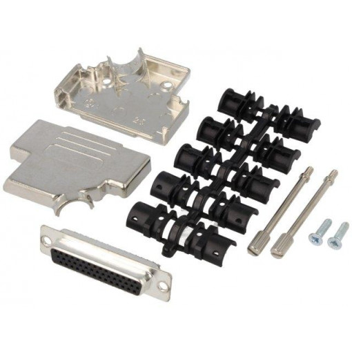 D45ZK25-HDS-K; D-Sub HD; PIN: 44; plug; female; soldering; for cable; black; ENCITECH