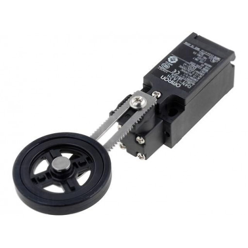 D4N-1A2H; Limit switch; adjustable lever R 25-89mm, rubber rollerØ50mm; OMRON