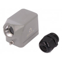 D6B-SE-2G-PG16; Enclosure: for HDC connectors; size D6B; for cable; for latch; DEGSON ELECTRONICS