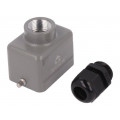 D6B-TE-2G-PG16; Enclosure: for HDC connectors; size D6B; for cable; for latch; DEGSON ELECTRONICS