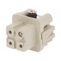 DA-003-F; Connector: HDC; contact insert; female; DA; PIN: 4; 3+PE; size D3A; DEGSON ELECTRONICS