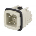 DA-003-M; Connector: HDC; contact insert; male; DA; PIN: 4; 3+PE; size D3A; DEGSON ELECTRONICS