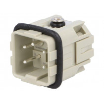 DA-004-M; Connector: HDC; contact insert; male; DA; PIN: 5; 4+PE; size D3A; DEGSON ELECTRONICS