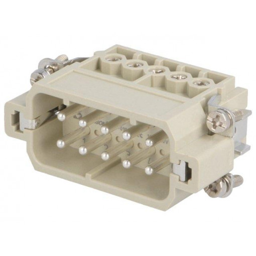 DA-010-M; Connector: HDC; contact insert; male; DA; PIN: 10; 10+PE; size D10A; DEGSON ELECTRONICS