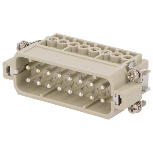 DA-016-M; Connector: HDC; contact insert; male; DA; PIN: 16; 16+PE; size D16A; DEGSON ELECTRONICS