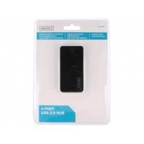DA-70231; Hub USB; USB 3.0; PnP and hot-plug; black and silver; 5Gbps; DIGITUS