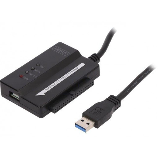 DA-70325; USB to SATA adapter; USB A plug,IDE 40pin,SATA socket; 5Gbps; DIGITUS