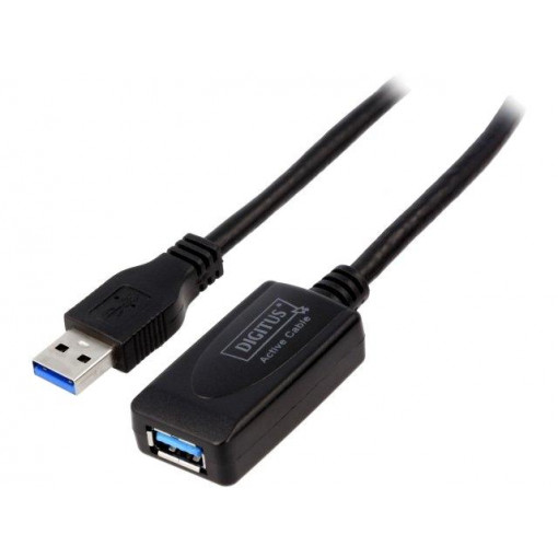 DA-73104; Cable; USB 3.0,with amplifier; USB A socket,USB A plug; 5m; DIGITUS