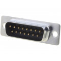 DA15-PT-1; D-Sub; PIN: 15; socket; male; straight; THT; 5A; 20mΩ; ADAM TECH