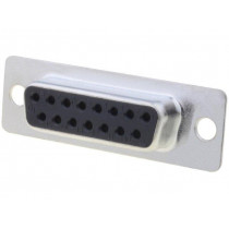 DA15-SD; D-Sub; PIN: 15; plug; female; for cable; soldering; 5A; 250V; 20mΩ; ADAM TECH