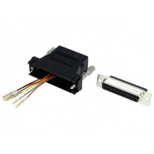 DA25-SMJ6-K; Transition: adapter; RJ12 socket,D-Sub 25pin female; black; MH CONNECTORS
