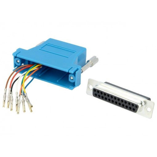 DA25-SMJ8-B-K; Transition: adapter; RJ45 socket,D-Sub 25pin female; blue; MH CONNECTORS DA25-SMJ8-B-K; Transition: adapter; RJ45 socket,D-Sub 25pin female; blue; MH CONNECTORS