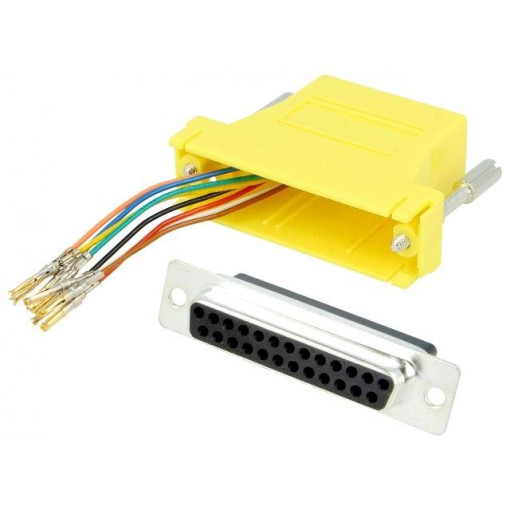 DA25-SMJ8-Y-K; Transition: adapter; RJ45 socket,D-Sub 25pin female; yellow; MH CONNECTORS DA25-SMJ8-Y-K; Transition: adapter; RJ45 socket,D-Sub 25pin female; yellow; MH CONNECTORS