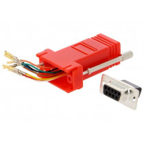 DA9-SMJ8-R-K; Transition: adapter; RJ45 socket,D-Sub 9pin female; red; MH CONNECTORS DA9-SMJ8-R-K; Transition: adapter; RJ45 socket,D-Sub 9pin female; red; MH CONNECTORS