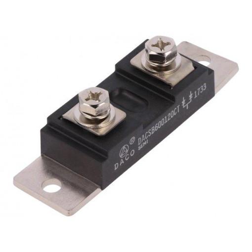 DACSB600120CT; Module: diode; common cathode,double; 1.2kV; If: 2x300A; screw; DACO Semiconductor DACSB600120CT; Module: diode; common cathode,double; 1.2kV; If: 2x300A; screw; DACO Semiconductor