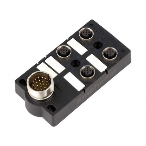DB12-5A4M23-DPS7001; Splitter; A code-DeviceNet / CANopen; PIN: 5; IP67; with LED; 24V; AMPHENOL DB12-5A4M23-DPS7001; Splitter; A code-DeviceNet / CANopen; PIN: 5; IP67; with LED; 24V; AMPHENOL